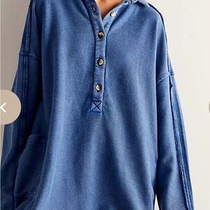 FP Movement Wilder polo Cobalt Blue Sweatshirt